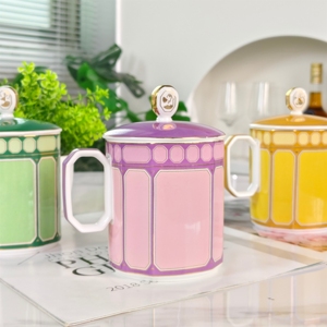 European Style Modern Minimalist Bone China <b>Cup</b> <b>Set</b> with Lid and Gift Box Eco-Friendly Luxury Tea <b>Cup</b> - Product Image 5