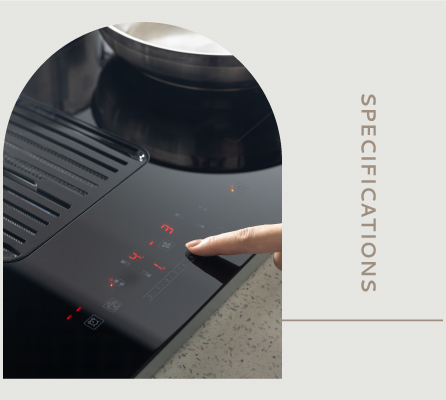 90 CM Flex Cooking Zone Induction Cooktop With Extractor Down-draft Hood