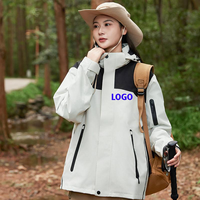 Veste d'extérieur unisexe 3 en 1 avec logo personnalisé, coque antibactérienne, doublure en polaire, coupe-vent, pour la randonnée, le camping, vente en gros