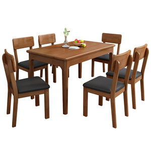 Nordic Solid Wood <b>Dining</b> <b>Table</b> Set 6 Piece Rectangular Oak Modern Minimalist <b>Space</b> <b>Saving</b> <b>Dining</b> Room Furniture - Product Image 4