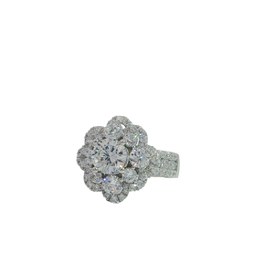 MANWAHYUE Bague de mariage de luxe en or massif 18 carats personnalisable Halo Sertissage à griffes de diamants cultivés en laboratoire pour la fête - Product Image 3