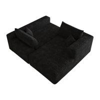 Canapé sectionnel Cloud de 103 pouces, canapés modernes rembourrés, canapé confortable en forme de L pour salon, canapé d'angle à assise profonde, noir