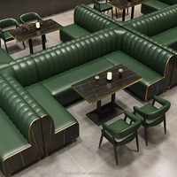 Ensemble de canapé de salon moderne avec revêtement en cuir et table centrale pour karaoké Bar Clubhouse Salle de réception