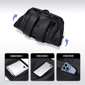 GOLF Men's <b>Backpack</b> 15.6-inch Laptop Bag Large Capacity Waterproof Business Travel Commute Unisex Solid Color Fog Black - Product Image 4