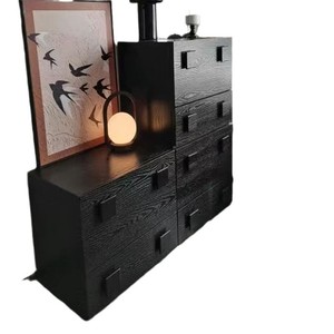 Mobile combinato a parete con cassetti in rovere e anta per camera da letto, comodino TV, credenza contenitore, mobili per soggiorno - Product Image 5