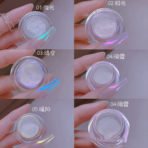 Polvo de Uñas Plateado Efecto Aurora Lunar, Pigmento Brillante Cromado para Decoración de Manicura - Product Image 6