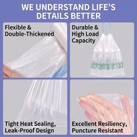Sac plastique transparent en HDPE, imprimé sur mesure, robuste, recyclable, imperméable, avec cordon de serrage, souple, pour t-shirts, vente en gros