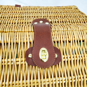 <strong>Square</strong> Seagrass Rattan Willow baguette <strong>Storage</strong> Box Organizers Luxury Picnic Hamper Suitcase Set Large Wicker <strong>Basket</strong> with Lid - Product Image 4