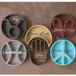 Support pour cartes de tarot, support pour cristaux pour l'affichage des pierres, support en bois pour cartes de tarot avec 5 plateaux amovibles pour les phases de la lune - Product Image 5