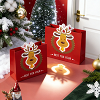 Sac cadeau portable écologique avec logo personnalisé et impression sérigraphique, emballage de Noël en carton ondulé