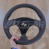 WZSEAHI Volant de course de course universel personnalisé en cuir noir style RALLY DRIFT 300mm