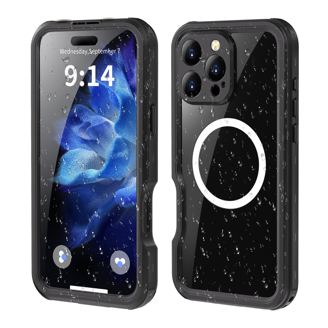SHELLBOX New Ultra Thin Sliding Button Design 360 Degree Full Protection Shockproof IP68Waterproof Phone case for IPhone16promax