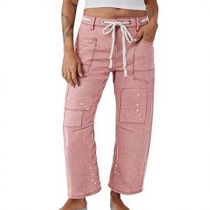 Pantalones Cargo de Mezclilla para Mujer, Cintura Alta, Holgados, Transpirables, Tejidos, Pierna Recta, Otoño/Invierno, Versátiles, Nofyan Ind 2026 - Product Image 3