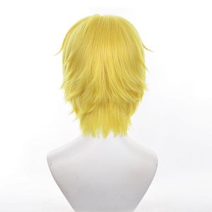 Perruques courtes <span class=keywords><strong>blondes</strong></span> pour hommes, Halloween, Noël, <span class=keywords><strong>bande</strong></span> <span class=keywords><strong>dessinée</strong></span>, anime, rôle, AOKG-008 - Product Image 2