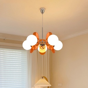 Lampe suspendue de salon <span class=keywords><strong>pour</strong></span> maison moderne avec lustres <span class=keywords><strong>globe</strong></span> en métal marron Lampes suspendues en <span class=keywords><strong>verre</strong></span> blanc LED disponibles en tailles moyennes - Product Image 3