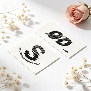Étiquettes tissées personnalisées avec logo et slogan de marque, en polyester écologique, à coudre pour vêtements - Product Image 3
