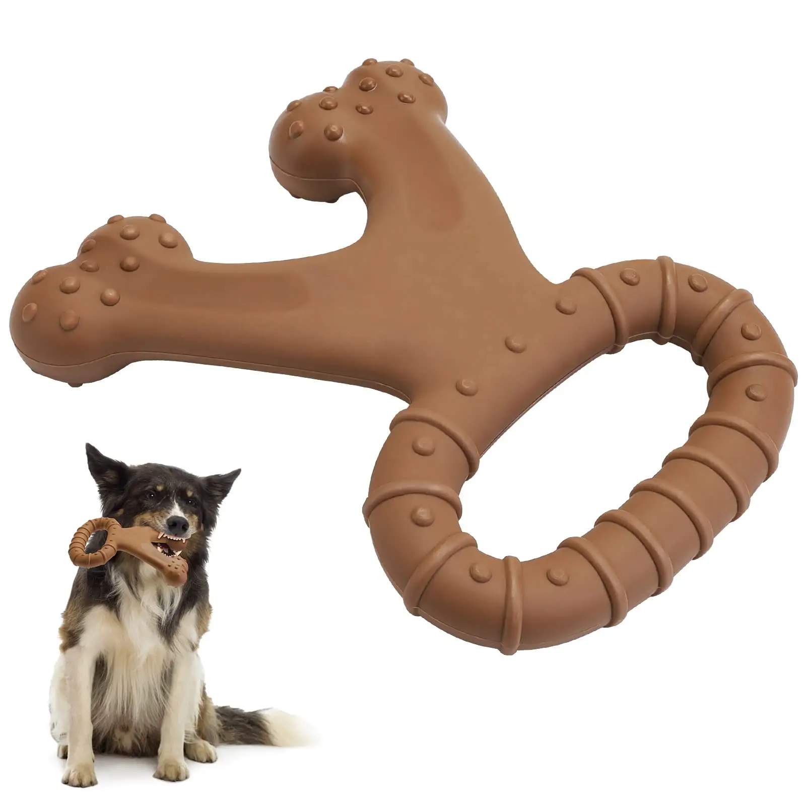 Cão Enriquecimento Brinquedos Wishbone Durable Food Grade Dog Chew Nylon Osso Brinquedo para Chewers Agressivo Real Bacon Sabor De Frango