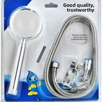 Kit de Douche Complet pour Salle de Bain : Tête de Douche, Tuyau et Accessoires – Design Moderne Minimaliste Brossé, Portable