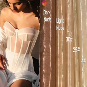 100% 80D Nylon Tulle vải cuộn cho đám cưới ăn mặc lót chất lượng cao Corset cứng lưới vải