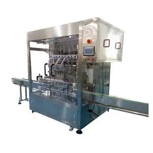 Wax Cream Paste Liquid Soap Small Bottle 4 nozzle Automatic Filling Capping Labelling Machine Production Line With Mixing Tank