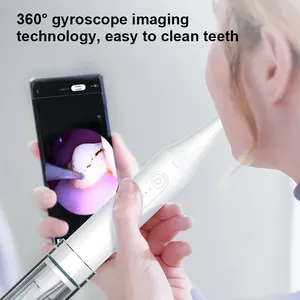 Diş plak Tartar lekeleri beyazlatma cihazı diş temizleyici taş taşı sökücü Sonic elektrikli görsel diş ölçekleyici