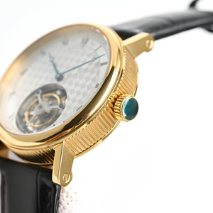 Luxury Gold Case Genuine Leather Strap Textured Dial Hollowed Out <b>Automatic</b> Mechanical Watch Men Business Casual Custom Logo - Product Image 4