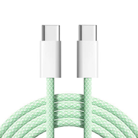 Nuevo Cable USB C a C de Nailon Trenzado de Alta Calidad de 1m 2m 60w 3A de Carga Rápida para iPhone, Computadora y Cámara