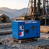 Générateur diesel silencieux 8 kW, type silencieux, 9 kW max, portable, 10 kVA, démarrage électrique, groupe électrogène diesel avec AVR, réservoir de 25 L, 230 V 400 V