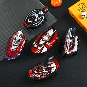 Pinzas para el pelo con garra de calavera y mueca de terror para Halloween, pinzas acrílicas para el pelo estilo fiesta de plástico para mujeres y niñas - Product Image 1