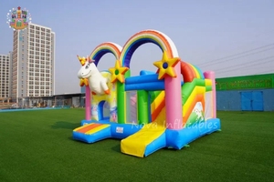 Nova NVDSC-0133 Quảng Châu Nhà Máy <span class=keywords><strong>Inflatable</strong></span> Thương Mại Cấp PVC Nhà Bị Trả Lại Lâu Đài Combo Cầu Vồng Unicorn Thiết Kế Dễ Dàng Thiết Lập - Product Image 3