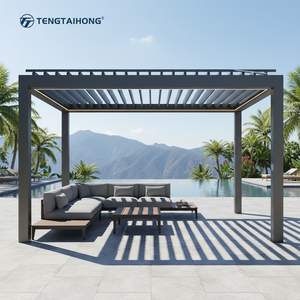 Pérgola de Aluminio con Rejillas Multifuncionales, Resistente al Calor y al Sol, para Áreas de Recreo al Aire Libre - Product Image 1