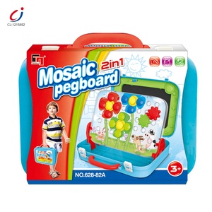 Jouets éducatifs pour enfants : Tableau magnétique 2 en 1 avec tableau d'écriture et puzzle créatif en forme de <span class=keywords><strong>champignon</strong></span> à boutons pour mosaïque - Product Image 5