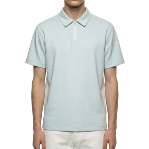 T-shirt décontracté pour homme, bleu clair, à manches courtes, col rond, coupe oversize, couleur unie, jersey délavé à l'acide, séchage rapide - Product Image 1
