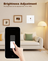 Interrupteur intelligent Wi-Fi Hooanke standard britannique avec prise en charge Alexa, boîtier en verre trempé et en polycarbonate, portée de 10 à 30 m, 10 A, 240 V