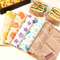 Papier d'emballage pour sandwichs personnalisé, résistant à la graisse et à l'eau, papier d'aluminium laminé pour hamburgers, papier isolant résistant à la graisse