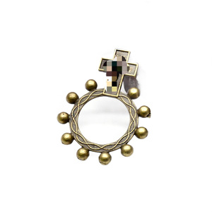 Vintage Cross <b>Beaded</b> Ring Zinc Alloy Charms Irregular Ancient Silver and Bronze Unisex Jewelry Accessories for DIY <b>Bracelet</b> - Product Image 5
