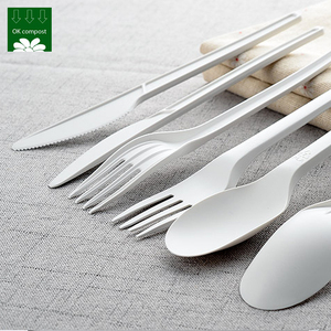 <span class=keywords><strong>Cubiertos</strong></span> personalizables <span class=keywords><strong>de</strong></span> PLA, utensilios <span class=keywords><strong>de</strong></span> <span class=keywords><strong>cocina</strong></span> respetuosos con el medio ambiente, vajilla desechable Biodegradable, tenedor y cuchara con juego - Product Image 2