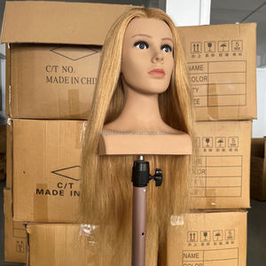 Tête de Mannequin à Coiffer avec Épaules en Cheveux Humains Longs, Tête d'Apprentissage et d'Entraînement au Coiffage, Mannequin de Coiffure - Product Image 6