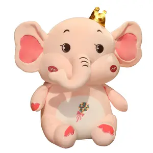 Directamente fabricante de felpa nuevo diseño relleno personalizado elefante de peluche juguetes almohadas lindas muestra gratis para promoción