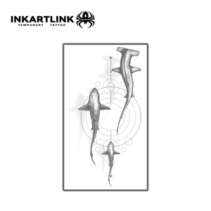 INKARTLINK Autocollant de <span class=keywords><strong>tatouage</strong></span> Requin Marteau, motif géométrique Galaxie Orbit, Vie Océanique, réaliste, à base de plantes, tenue 15 jours, pour l'art corporel, fournitures en gros - Product Image 4