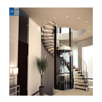 Ascenseur domestique à économie d'énergie, ascenseur intérieur pour immeuble résidentiel, cabine ronde en verre, ascenseur panoramique hydraulique pour passagers FUJI