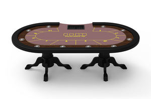 Table de Poker Texas Hold'em de haute qualité en bois massif Table de Poker à griffes de tigre et à jambes Table de jeu amusante personnalisable Onglet de Poker pour 10 personnes - Product Image 3