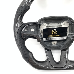 Pièces automobiles de qualité supérieure, volant en fibre de carbone 100% réelle pour <span class=keywords><strong>Dodge</strong></span> <span class=keywords><strong>Challenger</strong></span>/Charger/<span class=keywords><strong>Dodge</strong></span> Hellcat - Product Image 3