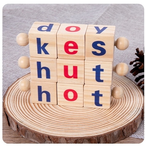 QINGTANG Khối Đọc Sách Bằng Gỗ Trò Chơi Đánh Vần Chữ Nhận Biết Giáo Dục Sớm Cho Trẻ Em - Product Image 6