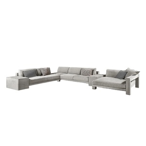 Conjunto de sofás y loveseat de terciopelo para dormir, sofás reclinables personalizados <span class=keywords><strong>en</strong></span> forma de <span class=keywords><strong>l</strong></span> de gran tamaño, color gris y marrón, muebles de ocio - Product Image 1