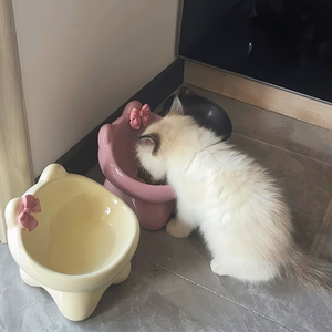 Ciotola per Gatti in Ceramica Adorabile e Creativa con Bordo Inclinato e Gambe Alte per Proteggere il Collo, Ciotola per Cibo per <span class=keywords><strong>Cani</strong></span> e Gatti di Piccola e Media Taglia - Product Image 4