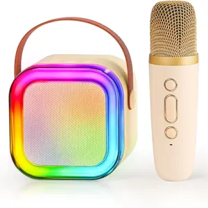 Affordable K12 Karaoke Speaker With 2 Microphones And Dynamic LED Lights For Children And Adult Gift Karaoke Microphones