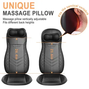 Amazon en masajı çok satan Mondial PU deri masaj koltuğu boyun geri Shiatsu ısıtma elektrikli tam vücut araba masaj minderi