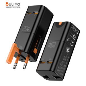 World Travel Adapter 25W GAN USB <b>C</b> PD Fast <b>Charge</b> Universal All In One Converter For Global Use - Product Image 3