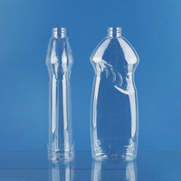 Bouteille de détergent à vaisselle liquide en plastique transparent vide 750ml 24 oz Bouteille de lavage de vaisselle pour animaux de compagnie avec capuchon Push Pull